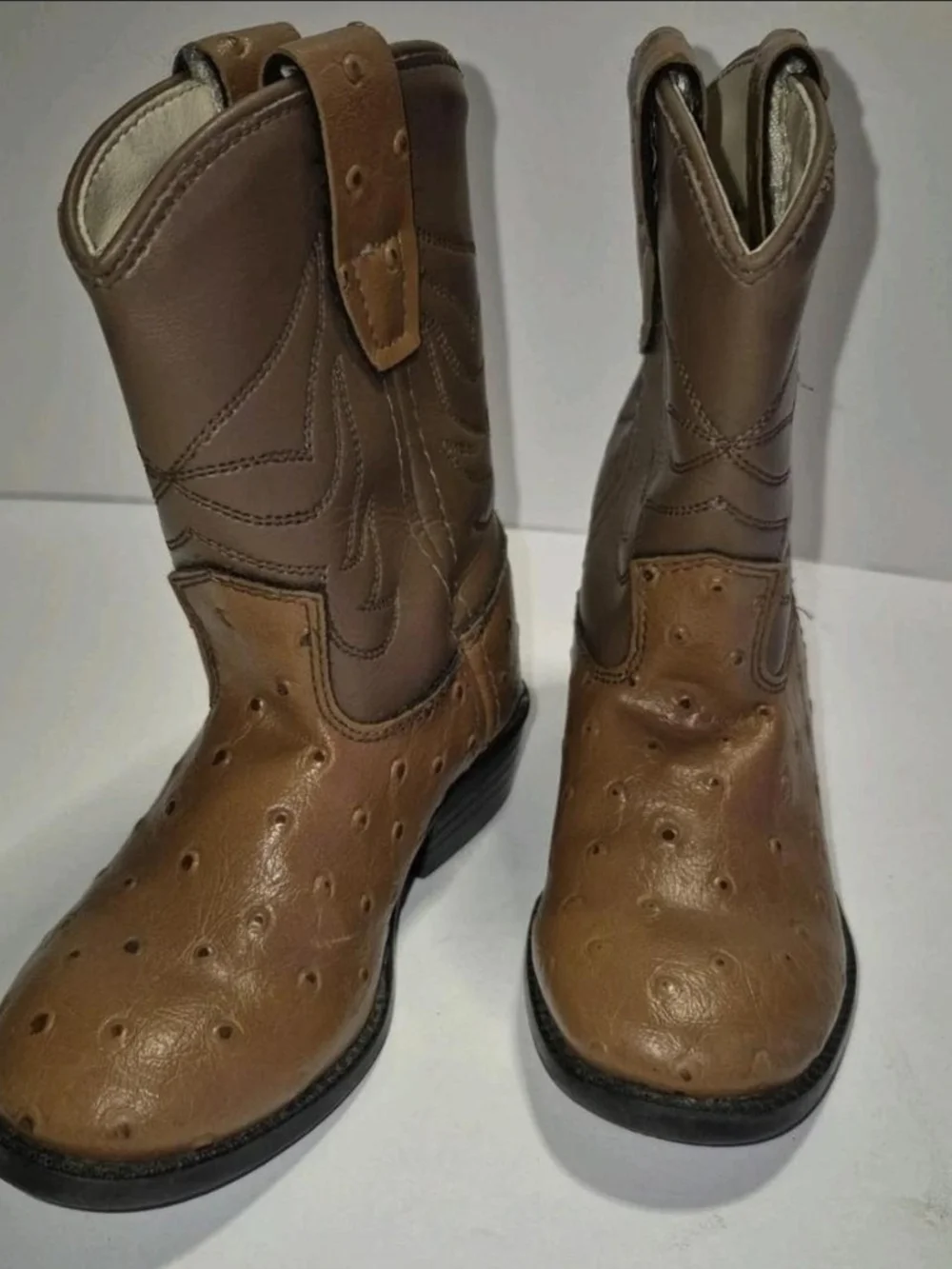 Old West Two-Tone Brown Kids Western Boots